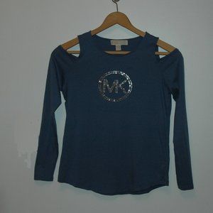 Michael Kors Studded Cold Shoulder Top, Sz S